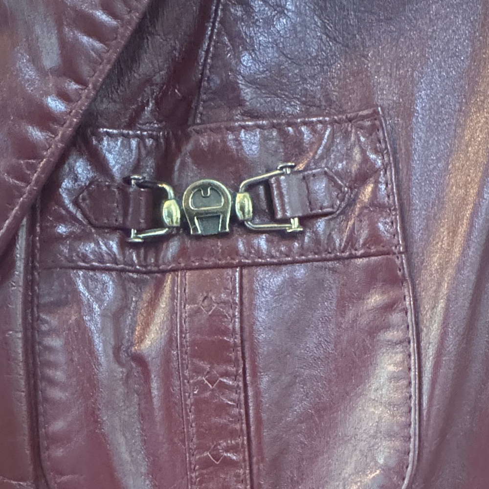 Vintage Etienne Aigner Deep Red Leather Jacket - Picture 3 of 6